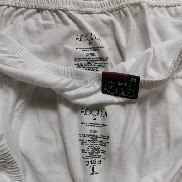Voglio White Cotton Classic Brief  Size 2x - Picture 3 of 7